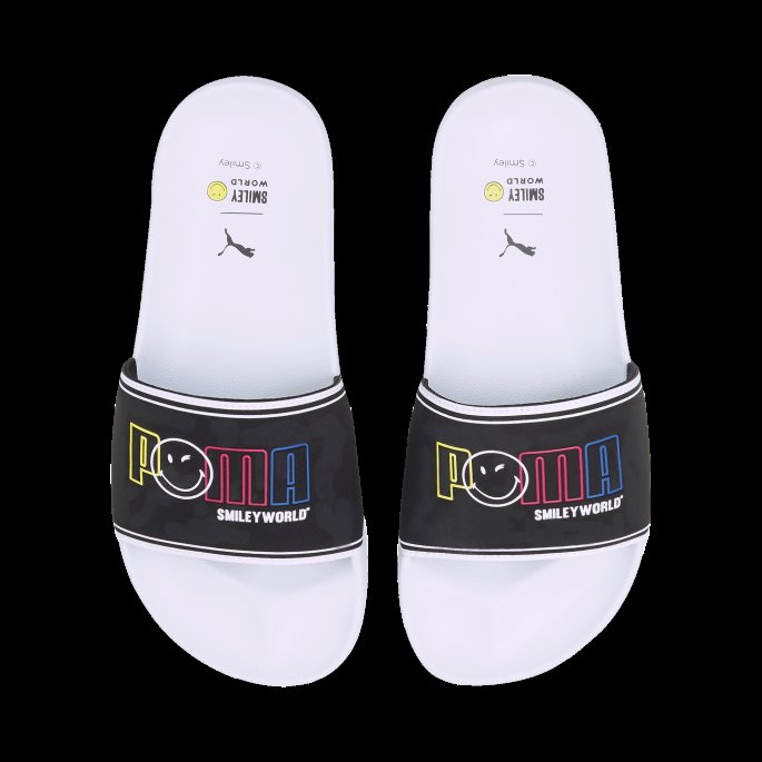 Puma På Tilbud X Smileyworld Leadcat 2.0 Sandaler Store Barn Hvit-svart-rød-kongeblå