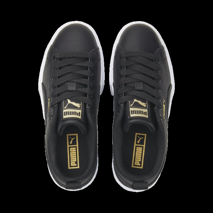 Black-team Gold Puma På Tilbud Mayze Skinn Ungdomstrenere