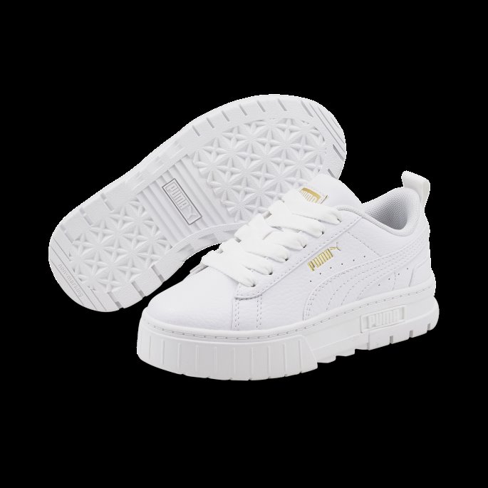 Puma På Tilbud White-team Gull Mayze Skinn Barnesko