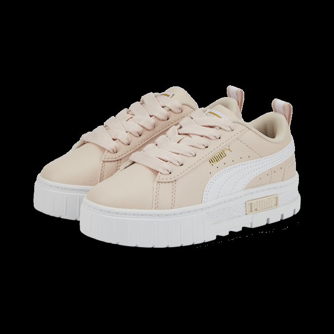 Puma På Tilbud Mayze Skinn Barnesko øy Rosa-hvit