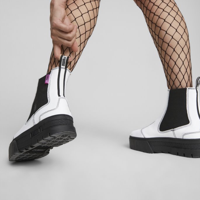 Hvit-svart Puma På Tilbud Mayze Pop Chelsea Boot Dame