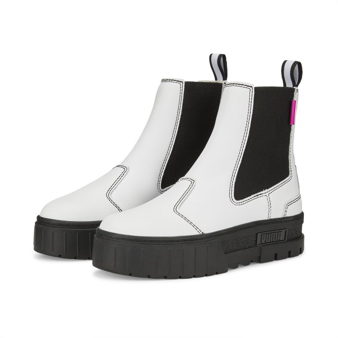 Hvit-svart Puma På Tilbud Mayze Pop Chelsea Boot Dame