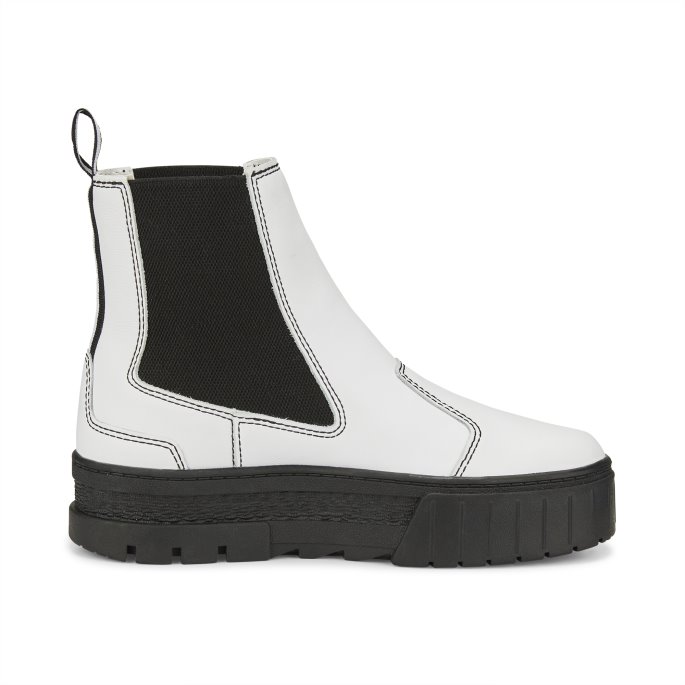 Hvit-svart Puma På Tilbud Mayze Pop Chelsea Boot Dame