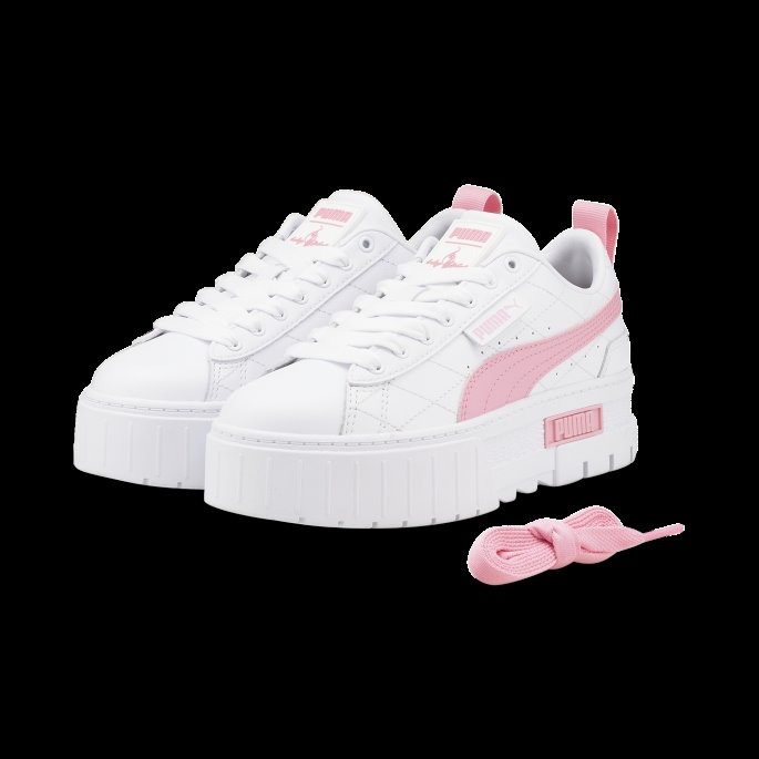Puma På Tilbud X Baby Phat Mayze Joggesko Kvinner Hvit-prisme Rosa