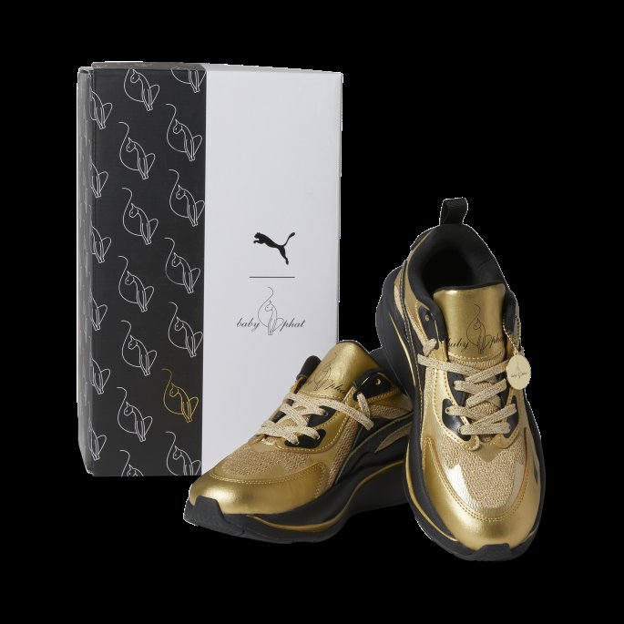 Puma På Tilbud X Baby Phat Rs Curve Dame Joggesko Team Gull-svart