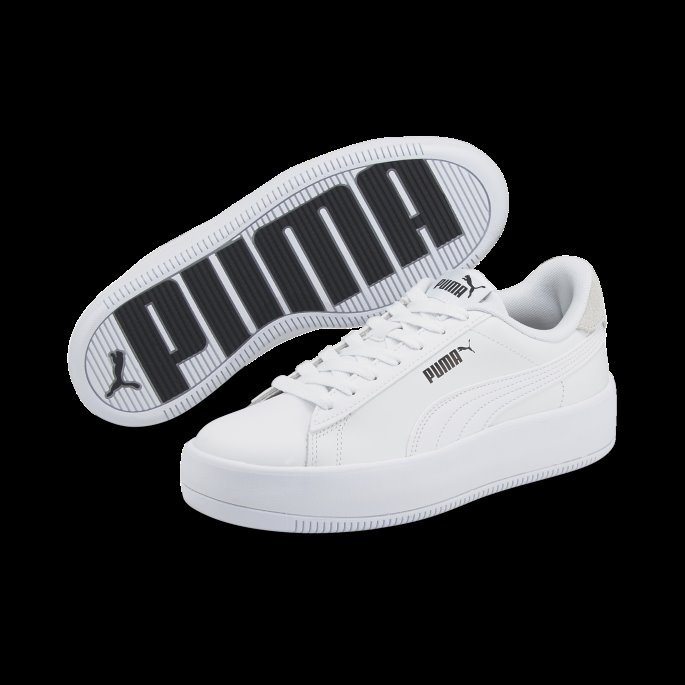 Hvit-hvit-svart Puma På Salg Lilje Plattform Snøret Damesko