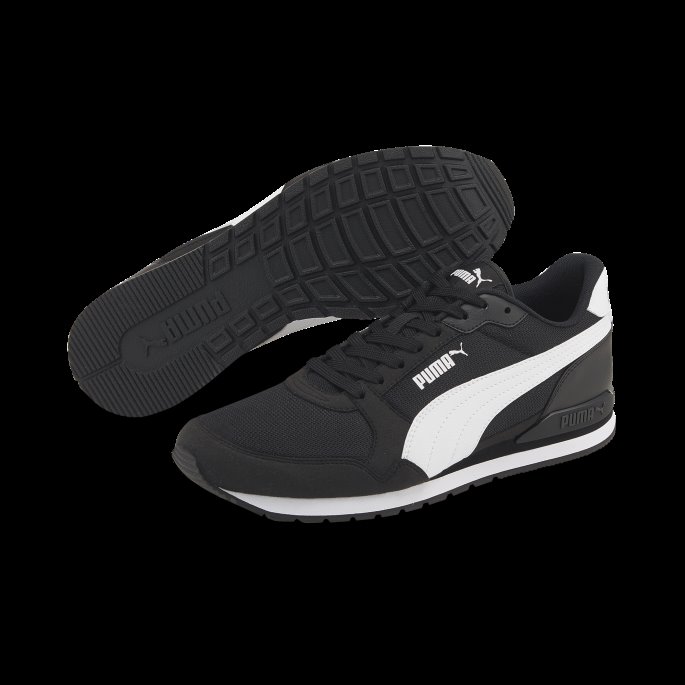 Svart-hvit St Runner V3 Mesh Joggesko Puma På Tilbud