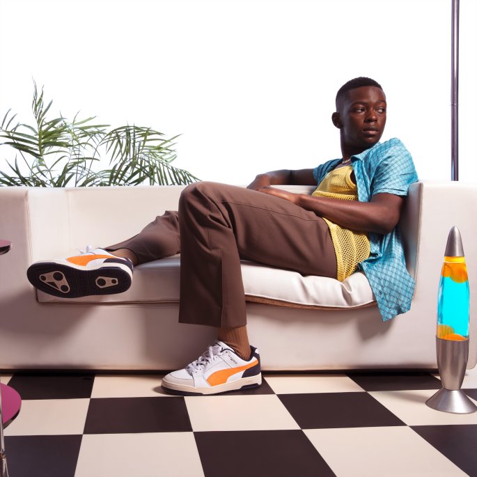 Puma På Salg Hvit-pulserende Oransje Slipstream Lo Retro Joggesko