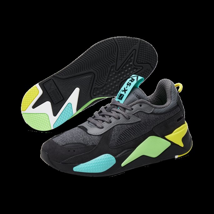 Rs-x Highlighter Joggesko For Menn Puma På Tilbud Castlerock-svart-fluo Gul