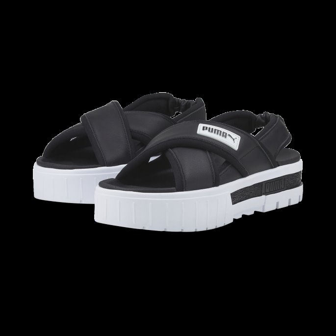 Puma På Tilbud Mayze Damesandaler Svart-hvit