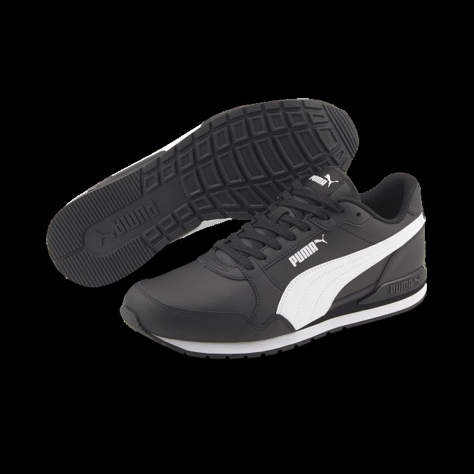 Puma På Tilbud St Runner V3 L Joggesko Sort-hvit