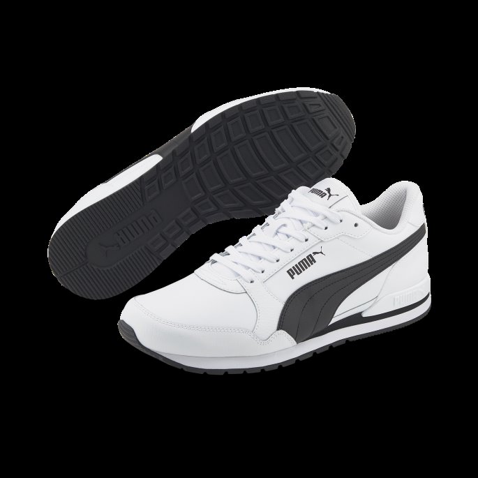 Puma På Tilbud Hvit-svart St Runner V3 L Joggesko