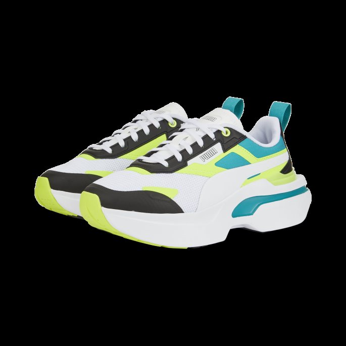 Kosmo Rider Pop Joggesko For Kvinner Hvit-lime Squeeze Puma På Salg