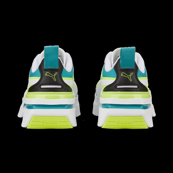 Kosmo Rider Pop Joggesko For Kvinner Hvit-lime Squeeze Puma På Salg