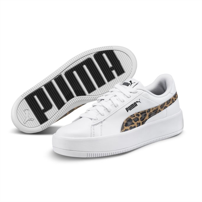 Puma På Tilbud Lily Platform Leo Damesko Hvit-svart