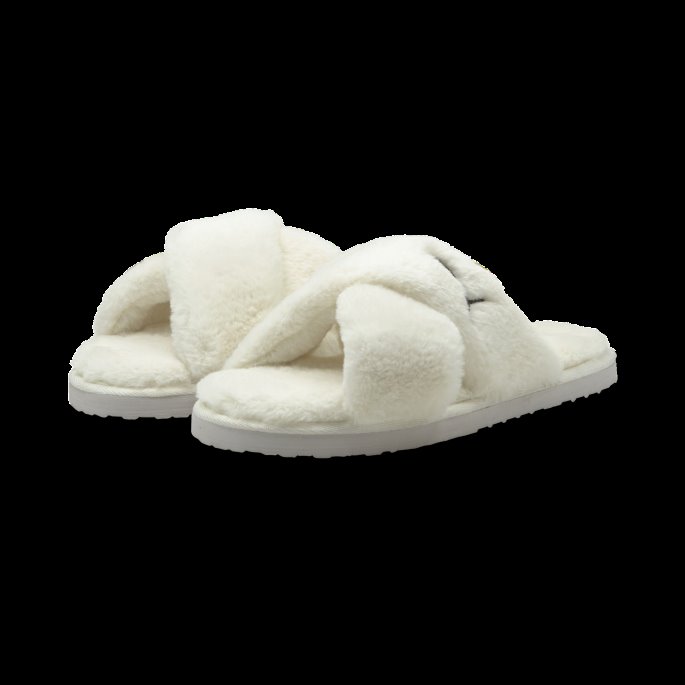 Fluff X Strap Dameslide Whisper Hvit-svart Puma På Salg