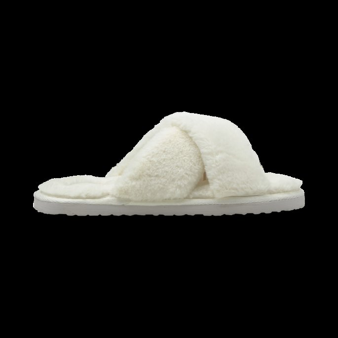 Fluff X Strap Dameslide Whisper Hvit-svart Puma På Salg