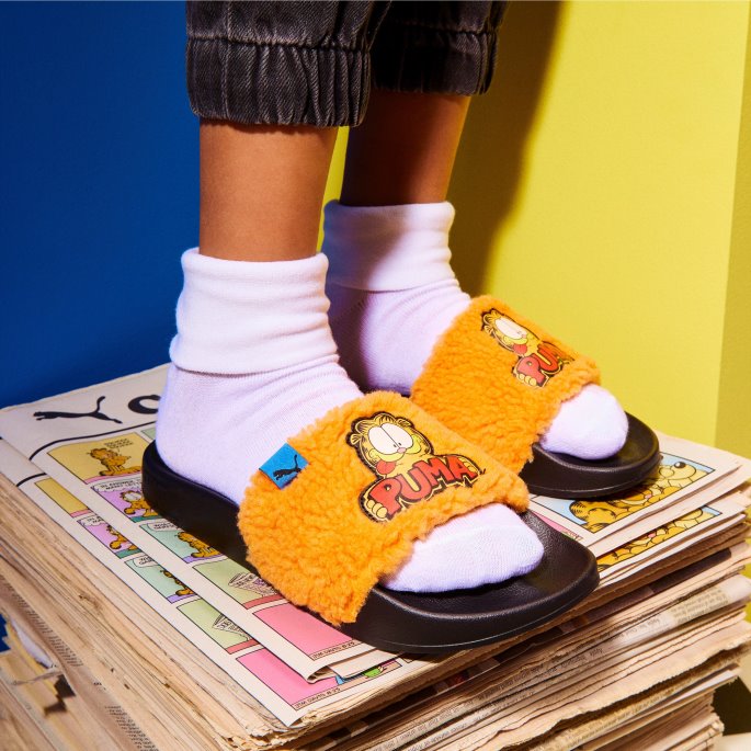 Puma På Tilbud X Garfield Leadcat 2.0 Små Barnesandaler Black-zinnia