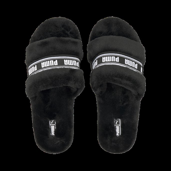 Fluff Slide Sko Store Barn Puma På Tilbud Svart-hvit