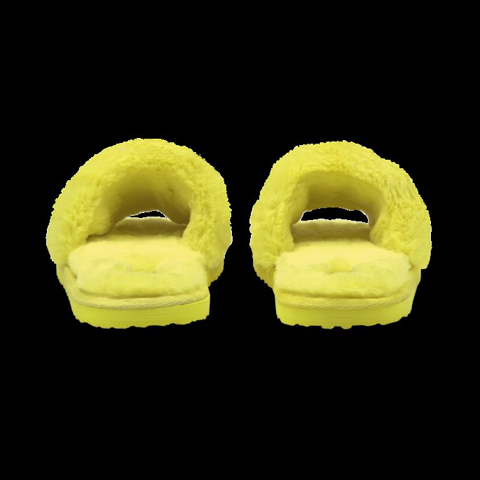 Fluo Gul-svart Puma På Tilbud Fluff Slide Sko Store Barn