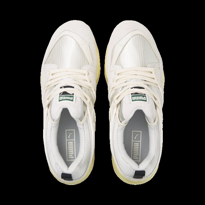 Whisper White-team Gull Puma På Salg Blaze Of Glory De Aldri Brukte Joggesko