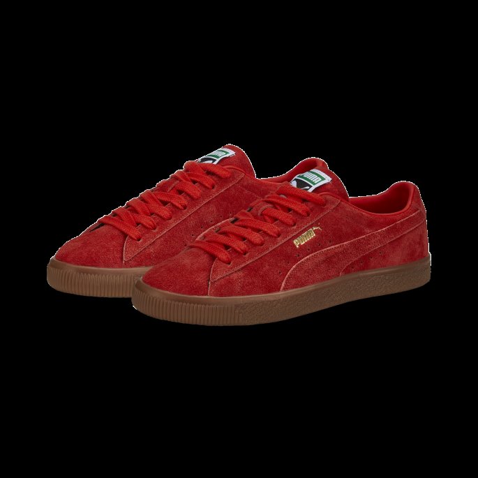 Brent Rød-gummi Semsket Vtg Hårete Semsket Herre Joggesko Puma På Tilbud