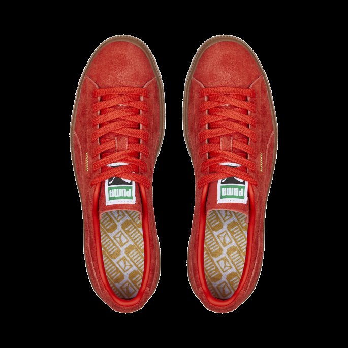 Brent Rød-gummi Semsket Vtg Hårete Semsket Herre Joggesko Puma På Tilbud