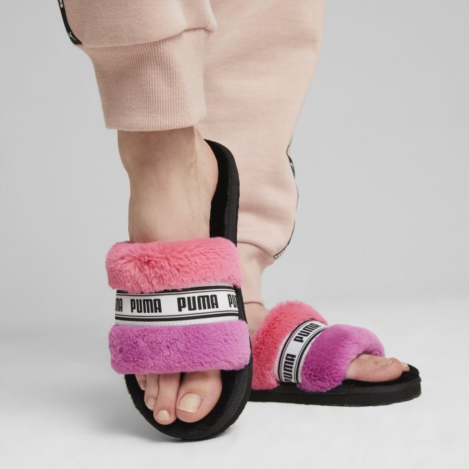 Solnedgang Rosa-lilla Pop Puma På Salg Fluff Jazzy Dametøfler