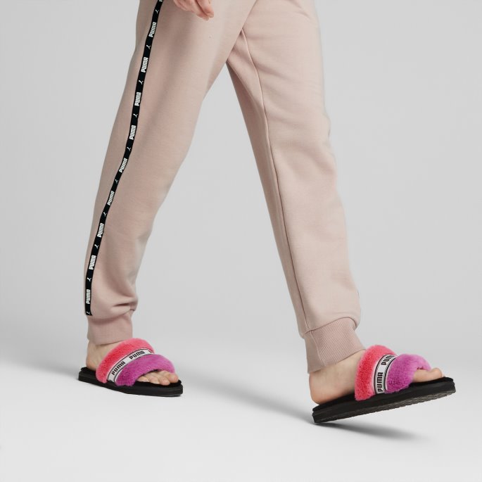 Solnedgang Rosa-lilla Pop Puma På Salg Fluff Jazzy Dametøfler