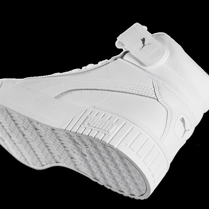Hvit-hvit-sølv Puma På Tilbud Carina 2.0 Mid Sneakers Dame
