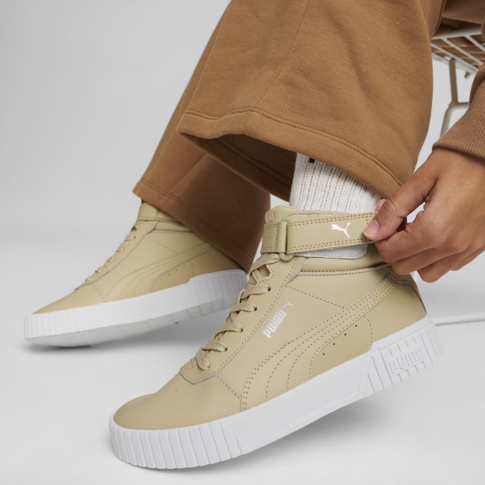 Sand-sand-sølv-hvit Carina 2.0 Mid Joggesko Dame Puma På Tilbud