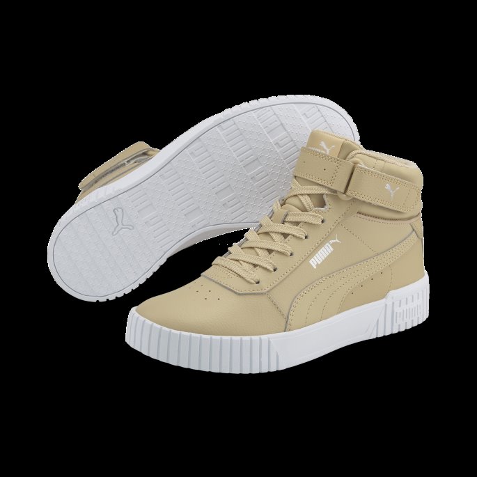 Sand-sand-sølv-hvit Carina 2.0 Mid Joggesko Dame Puma På Tilbud