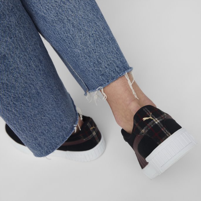 Svart-aubergine-team Gull Carina 2.0 Tartan Sneakers Kvinner Puma På Tilbud