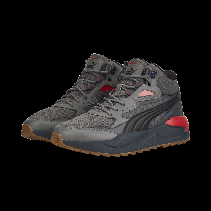 Castlerock-svart-ibenholt-rød Puma På Salg X-ray Speed Mid Wtr Joggesko