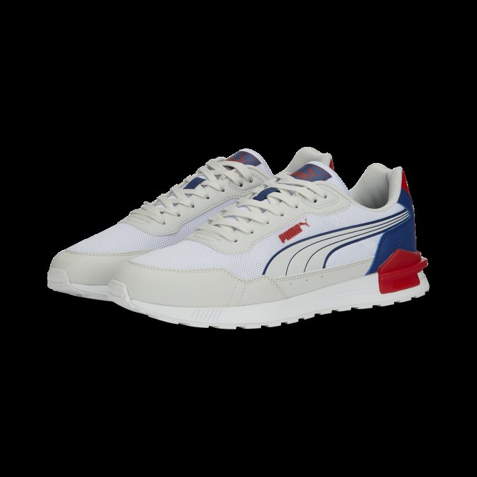 Puma På Tilbud Hvit-grå-rød-clyde Royal Graviton Mega Joggesko
