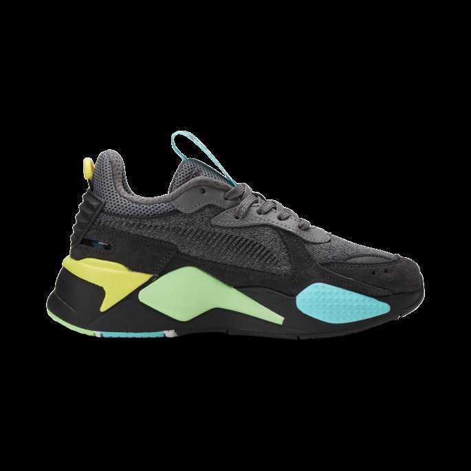 Puma På Tilbud Rs-x Highlighter Joggesko Store Barn Castlerock-svart-fluo Gul