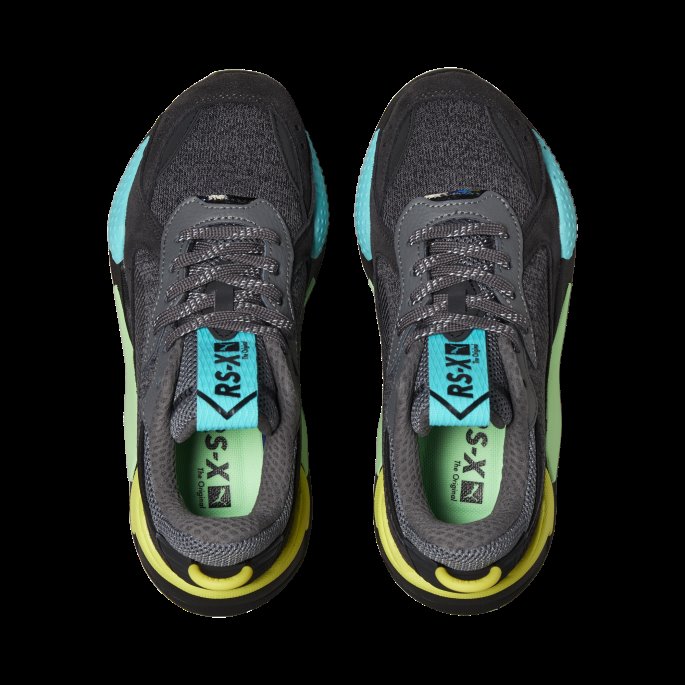 Puma På Tilbud Rs-x Highlighter Joggesko Store Barn Castlerock-svart-fluo Gul