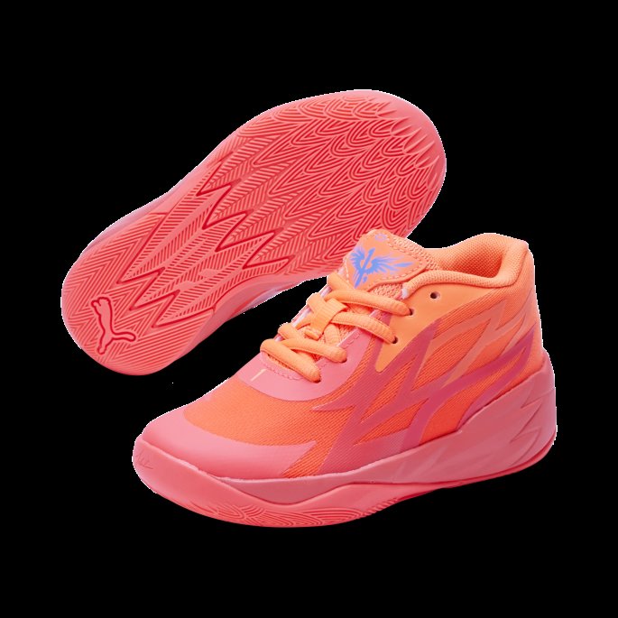 Puma På Tilbud Brennende Korall-ultra Oransje Mb.02 Supernova Basketball Sko Barn