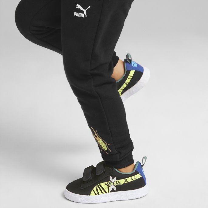 Black-lime Squeeze Puma På Tilbud Semsket Skinn Light Flex Small World Ac Små Barnesko