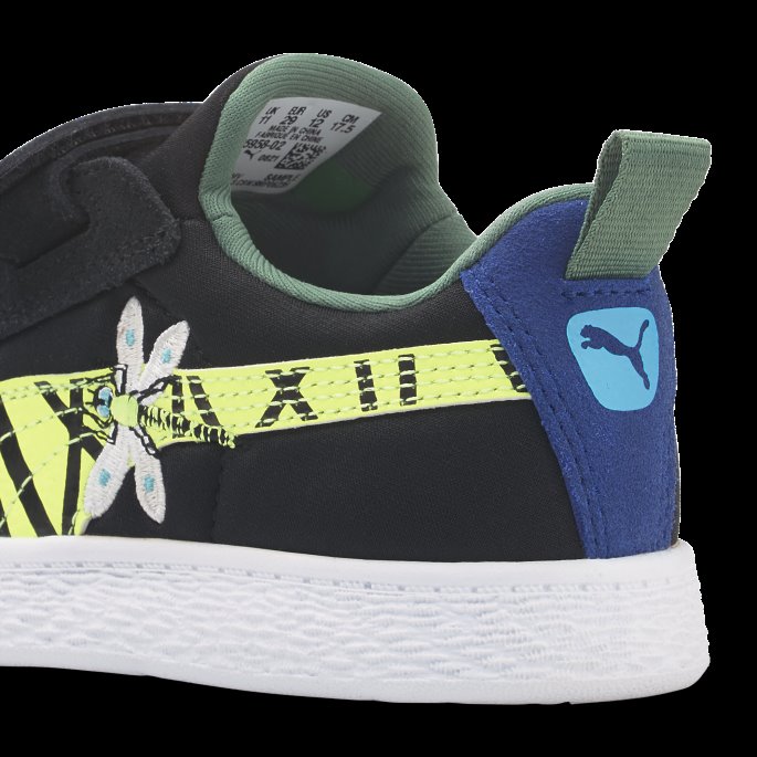 Black-lime Squeeze Puma På Tilbud Semsket Skinn Light Flex Small World Ac Små Barnesko