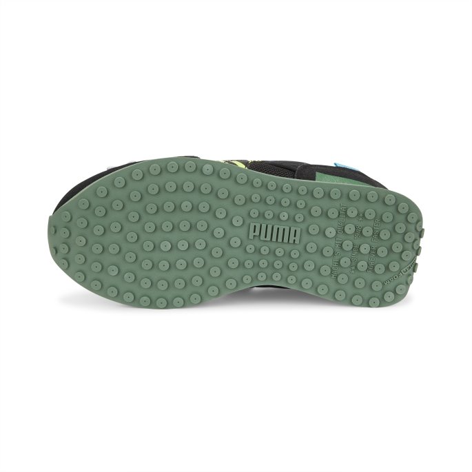 Black-lime Squeeze Puma På Tilbud Future Rider Small World Little Kids Joggesko