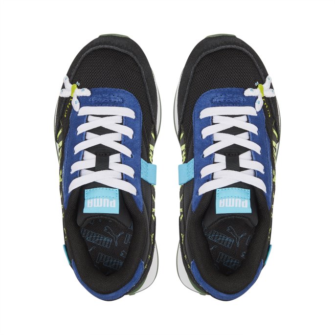 Black-lime Squeeze Puma På Tilbud Future Rider Small World Little Kids Joggesko