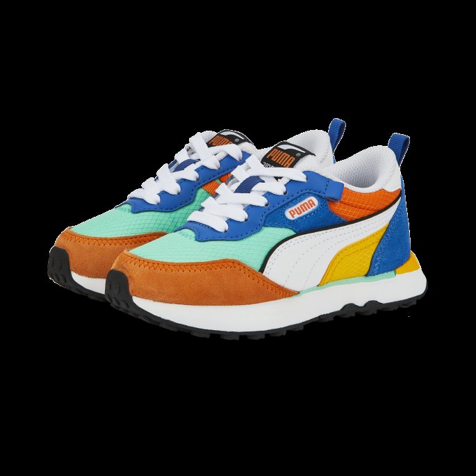 Biscay Green-vibrant Orange Rider Fv Future Vintage Joggesko Barn Puma På Tilbud