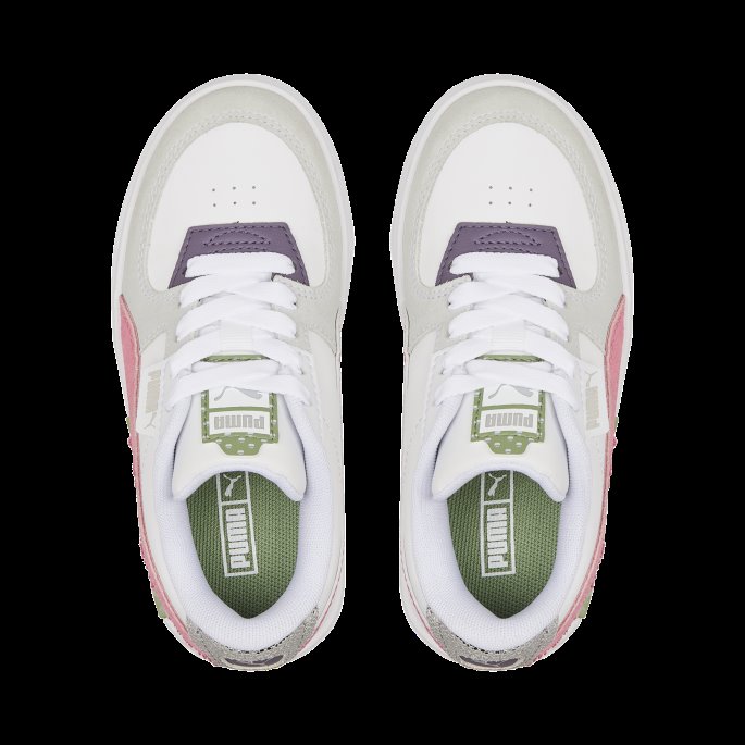 Puma På Tilbud Hvitglødende Korall-støvete Grønne Cali Dream Boho Glimrende Små Joggesko For Barn