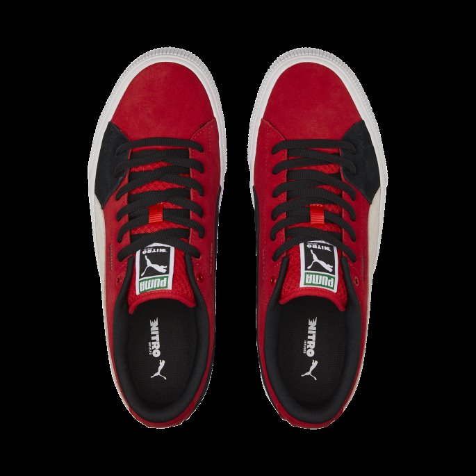 Puma På Tilbud Høyrisiko Rød-hvit-svart Semsket Skate Nitro Sneakers