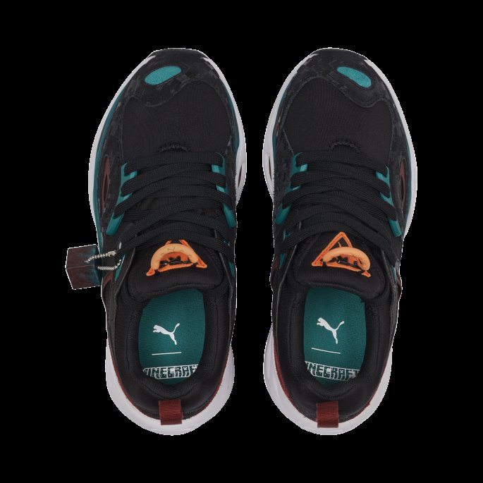 Puma På Tilbud X Minecraft Trc Blaze Joggesko Ungdom Svart-blågrønn