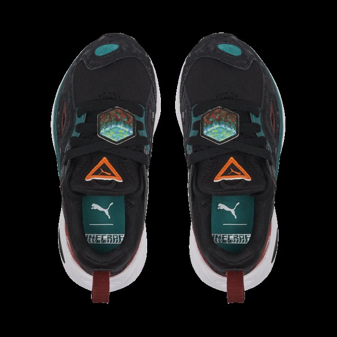 Puma På Tilbud X Minecraft Trc Blaze Joggesko For Barn Svart-blågrønn