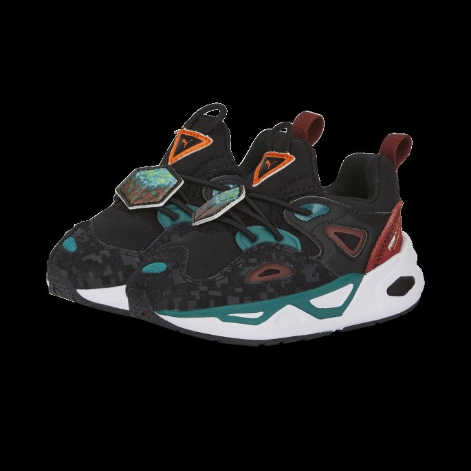 Puma På Tilbud X Minecraft Trc Blaze Alternativ Lukking Spedbarn Joggesko Svart-blågrønn