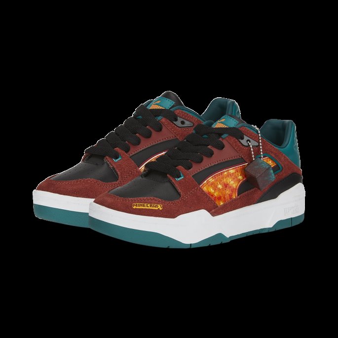 Puma På Tilbud X Minecraft Slipstream Ungdoms Joggesko Russet Brun-blågrønn