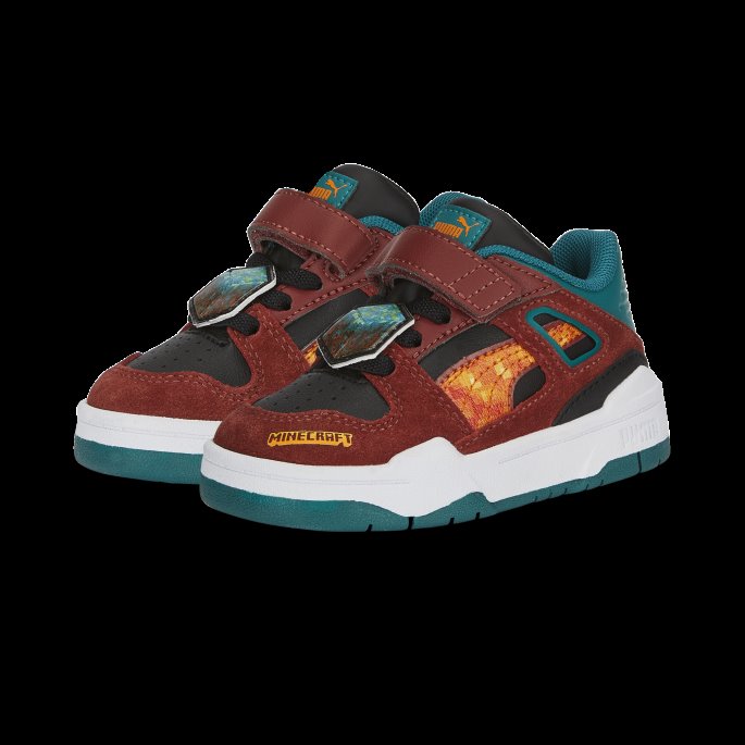 Puma På Tilbud X Minecraft Slipstream Alternativ Lukking Spedbarn Joggesko Rødbrun-blågrønn